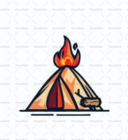 Zelt und Lagerfeuer